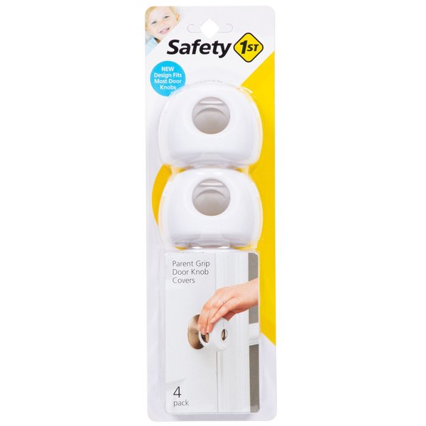 Safety 1St White Plastic Door Knob Covers , 4PK HS326